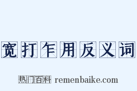 宽打乍用反义词是什么意思的图片